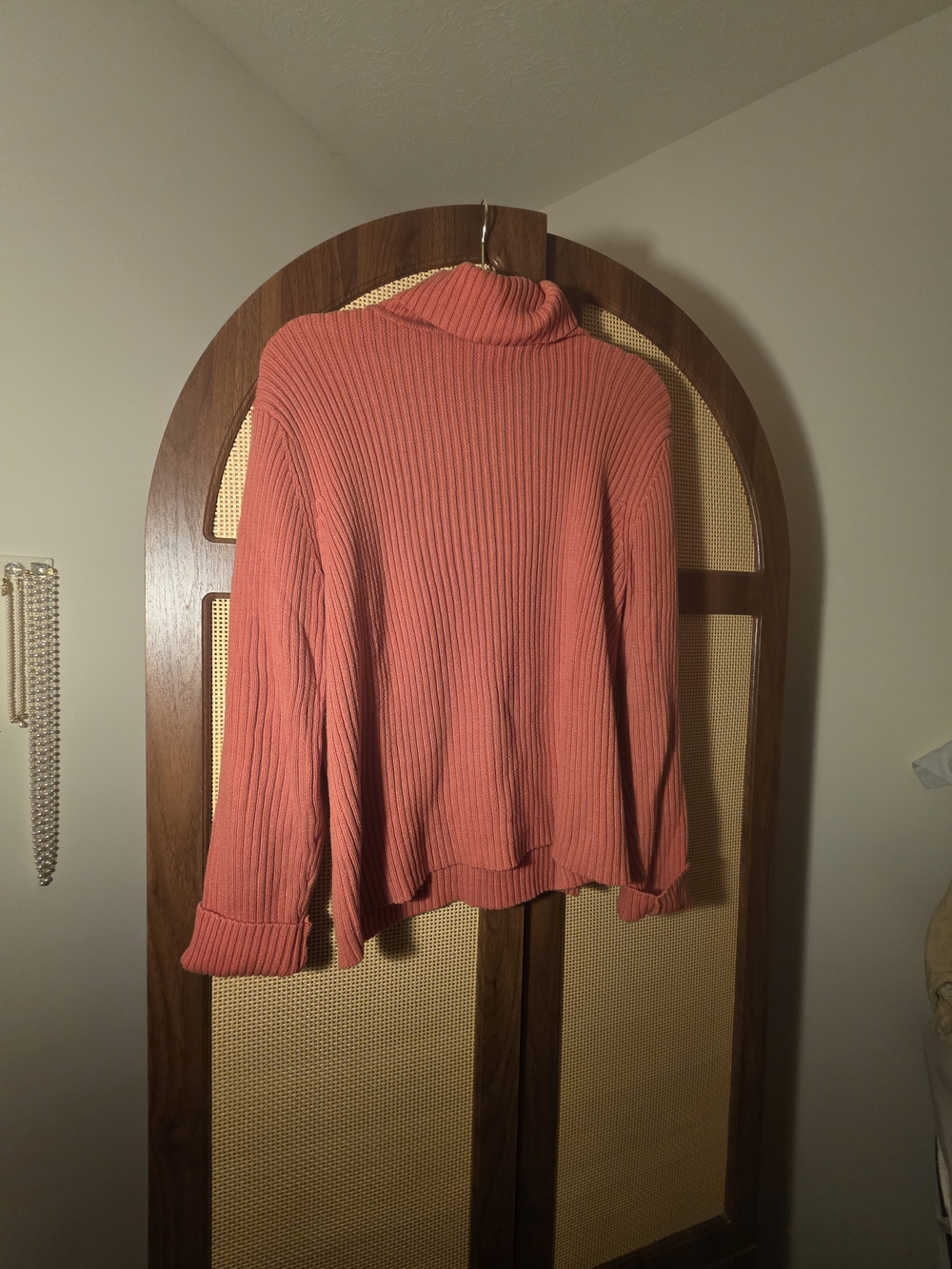 Sonoma Coral Ribbed Turtleneck Sweater